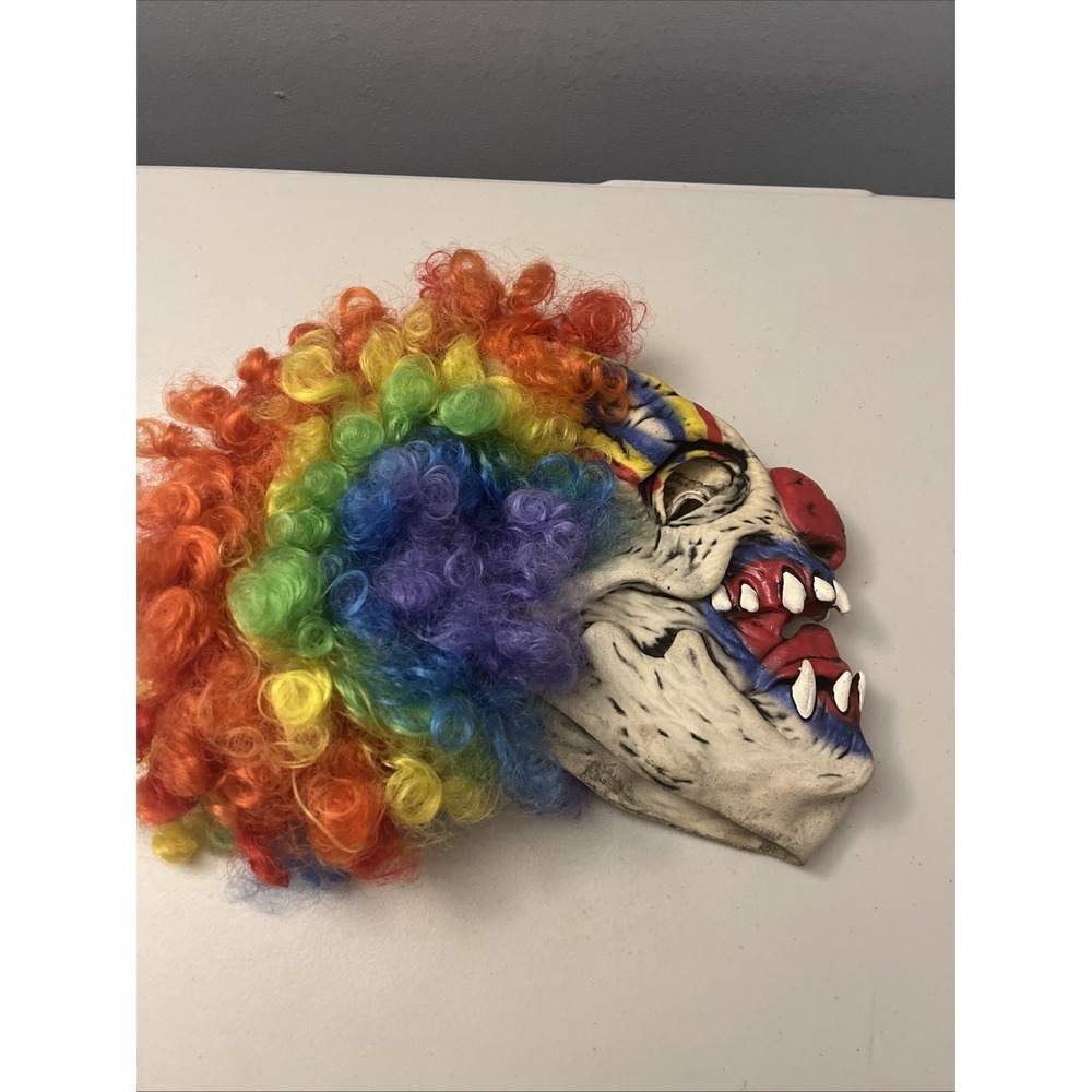 Vintage 2001 Halloween Killer Clown Rainbow Hair Mask Y2K Be Something Studios